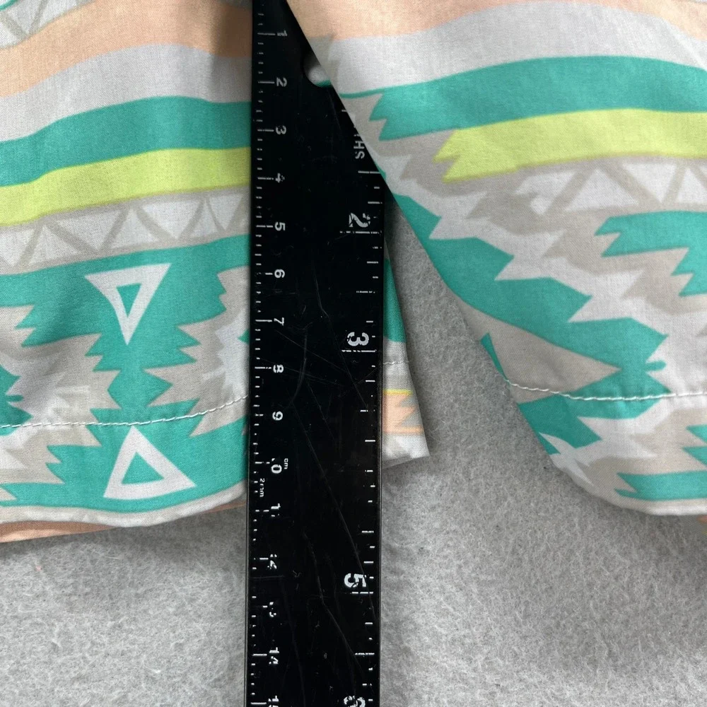 Chubbies Swim Trunks Youth Small 8/9 Teal Pink Aztec Geometric Summer Beachwear